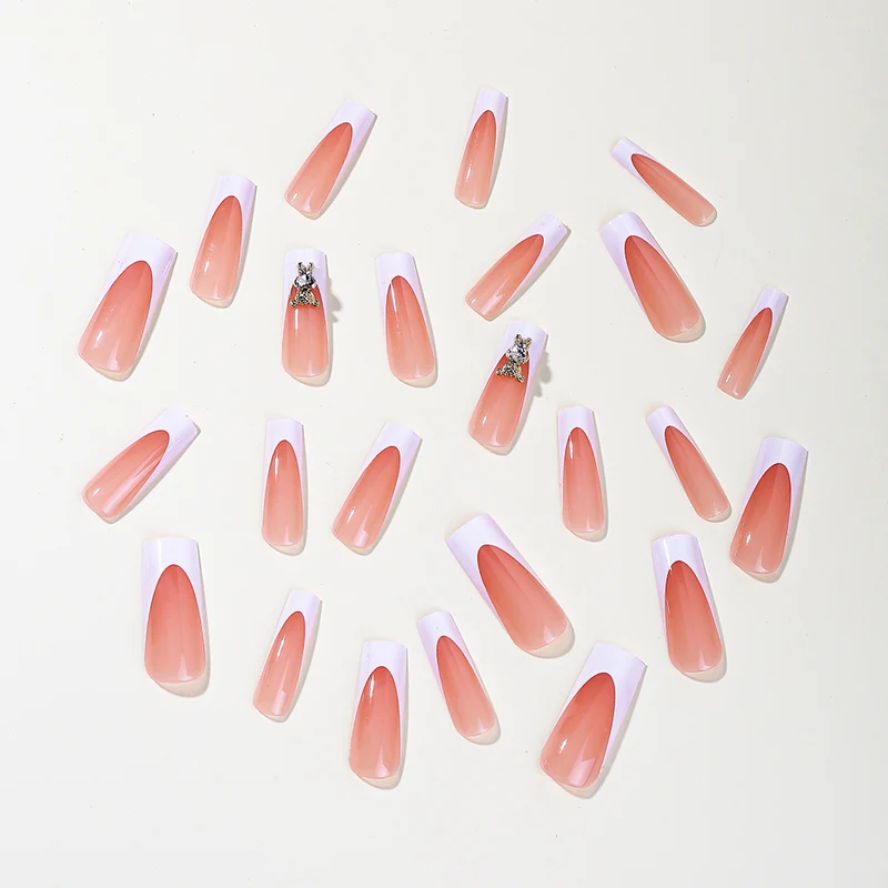Elegant 3D French Tip Acrylic Nail Art Extensions Stornfield