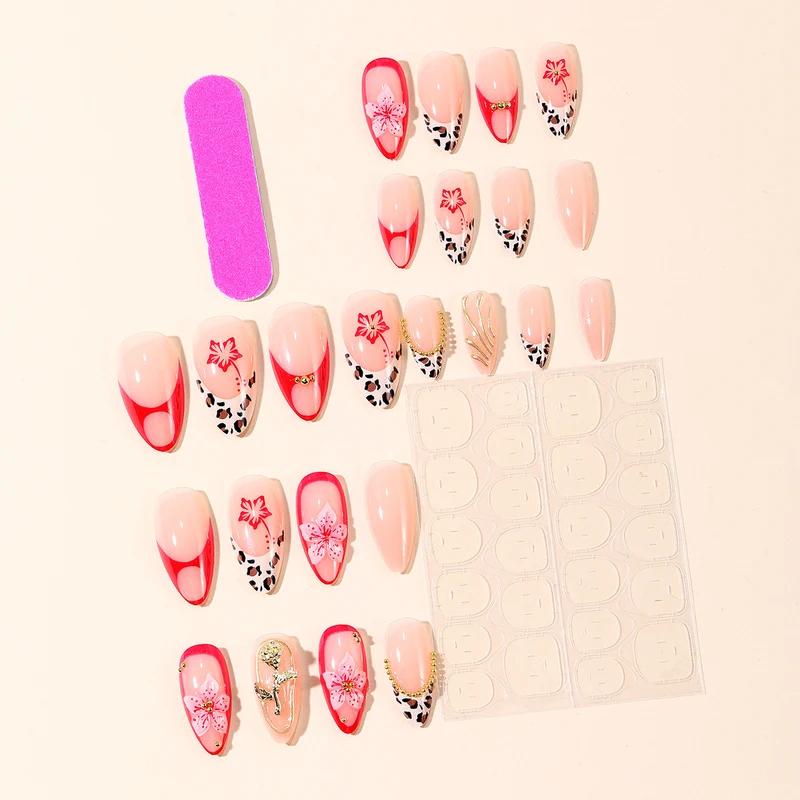 Elegant 3D Floral and Animal Print Nail Art Extensions Stornfield