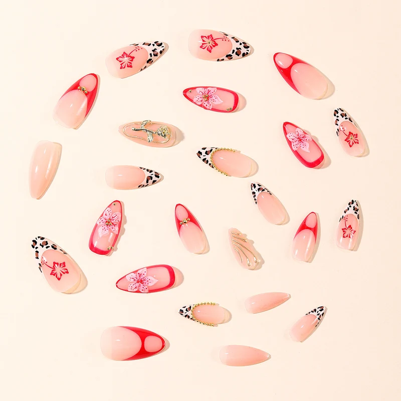 Elegant 3D Floral and Animal Print Nail Art Extensions Stornfield