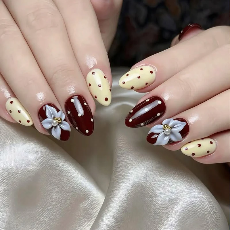 Elegant 3D Floral Accent Nail Art Extensions Stornfield 1789713235