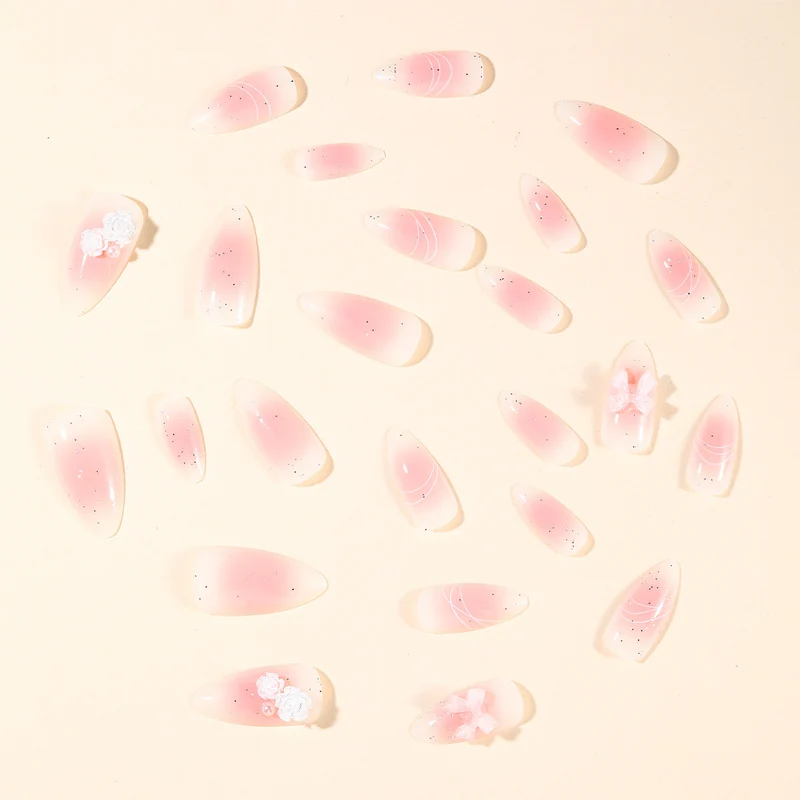 Elegant 3D Bow-Accent Nail Art Extensions Stornfield