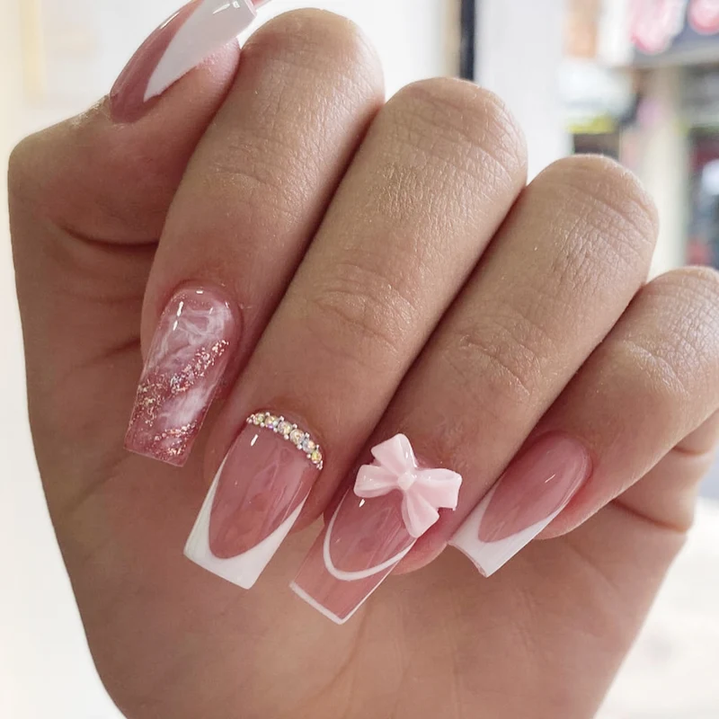 Elegant 3D Acrylic Nail Art Extensions Stornfield
