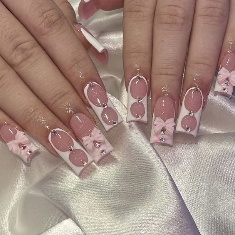 Designer Floral Acrylic Nail Extensions Stornfield