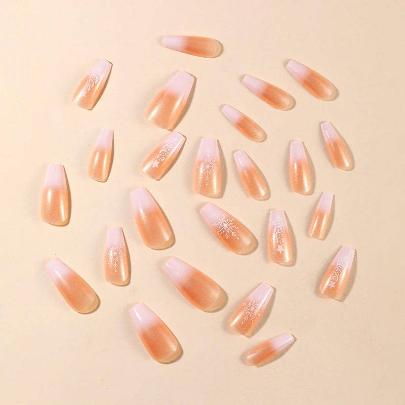 Decorative Winter-Themed Acrylic Nail Art Extensions Stornfield