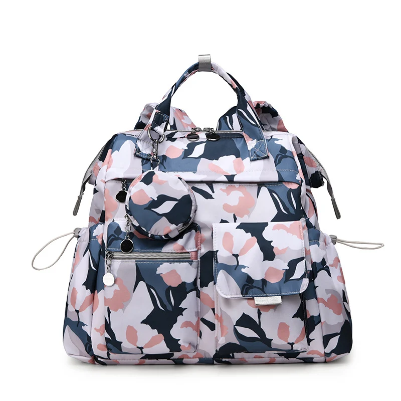 Blumenmuster Multi-Taschen Wickelrucksack Karnz