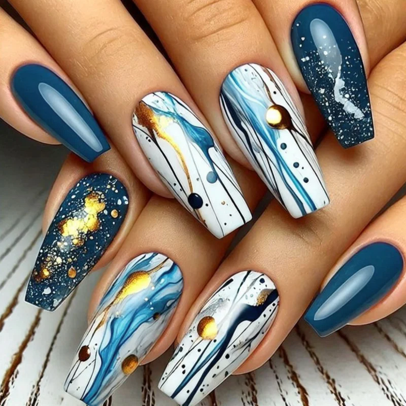 Artistic Galaxy-Inspired Nail Art Extensions Stornfield