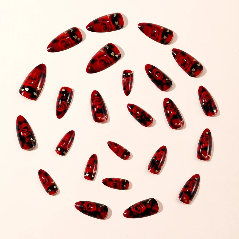 Artistic Floral Stiletto Nail Art Extensions Stornfield