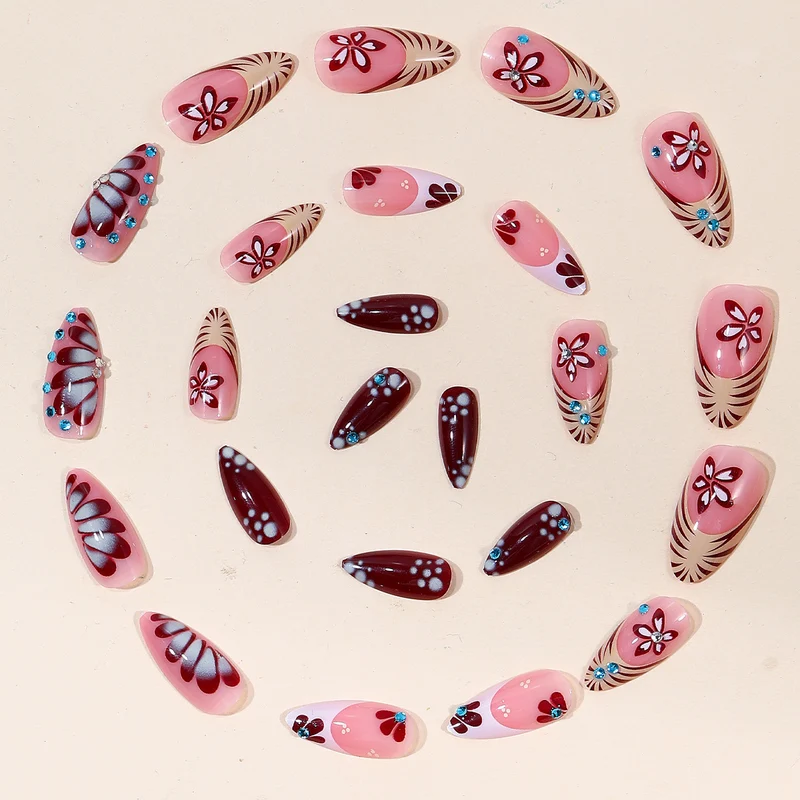 Artistic Floral Nail Art Extensions Stornfield