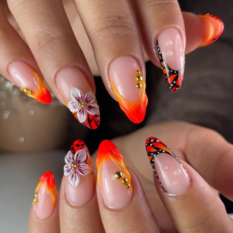 Artistic Floral Flame Nail Art Set Stornfield
