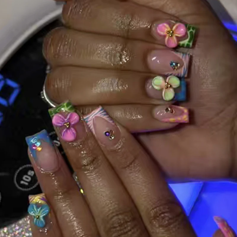 Artistic Floral Design Nail Art Extensions Stornfield