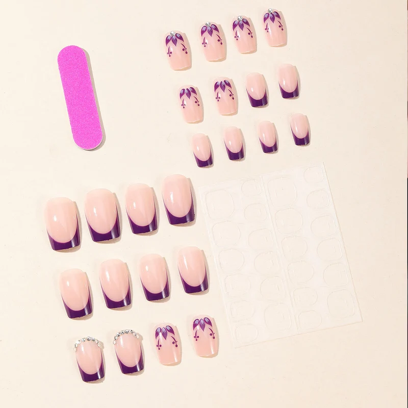 Artistic Floral Acrylic Nail Extensions Stornfield