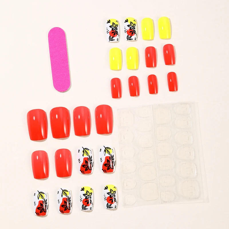 Artistic Floral Acrylic Nail Art Set Stornfield