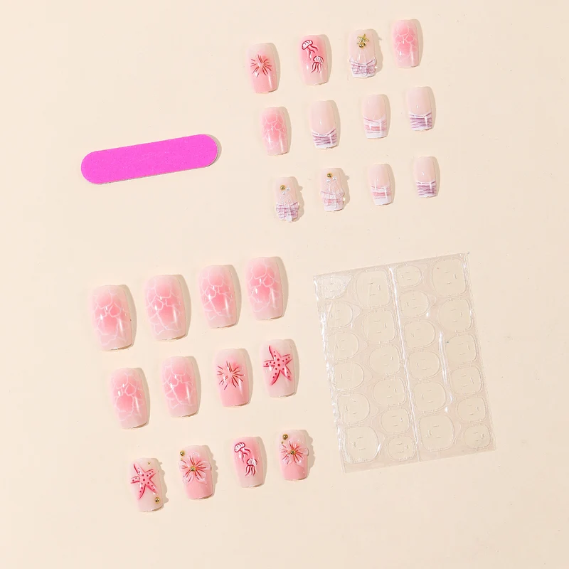 Artistic Floral Acrylic Nail Art Extensions Stornfield
