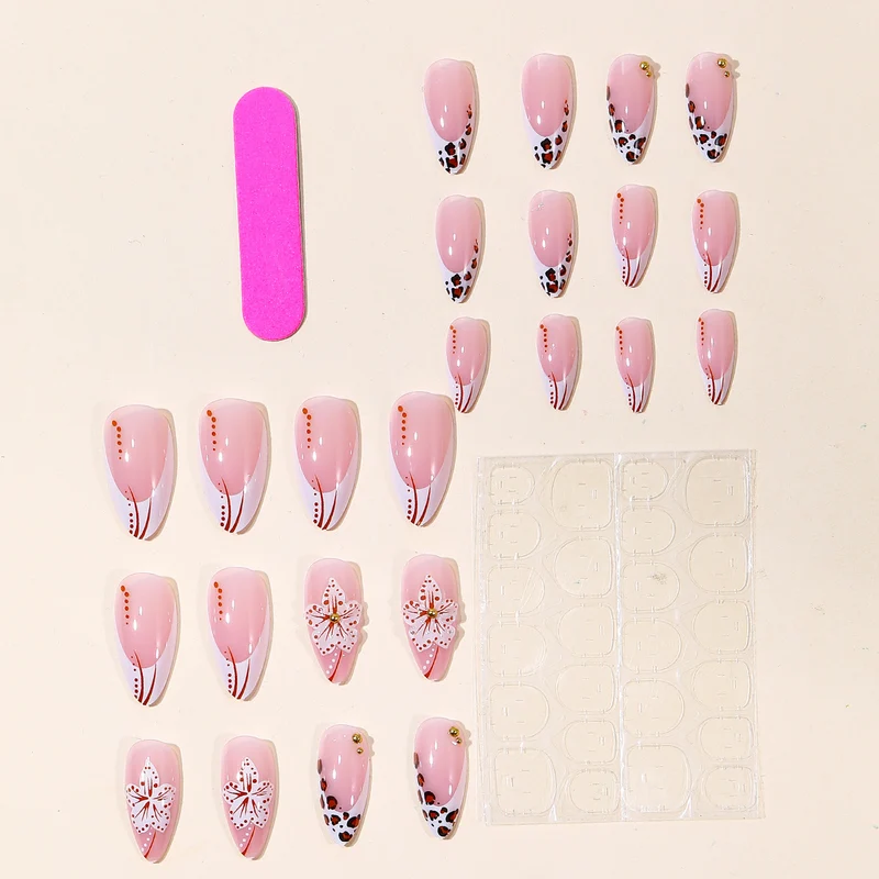 Artistic Floral Acrylic Nail Art Stornfield