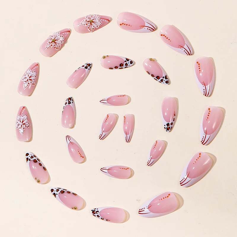 Artistic Floral Acrylic Nail Art Stornfield