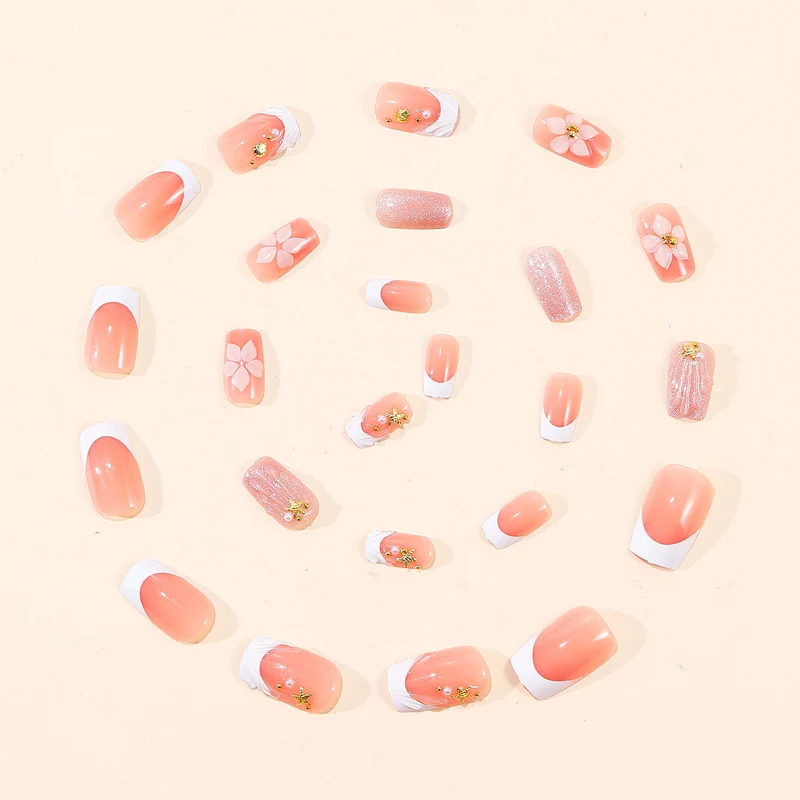 Artistic Floral Acrylic Nail Art Stornfield