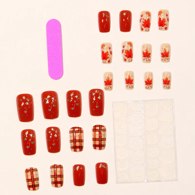 Artistic Fall-Themed Nail Art Extensions Stornfield