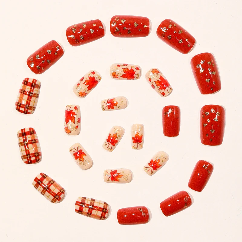 Artistic Fall-Themed Nail Art Extensions Stornfield
