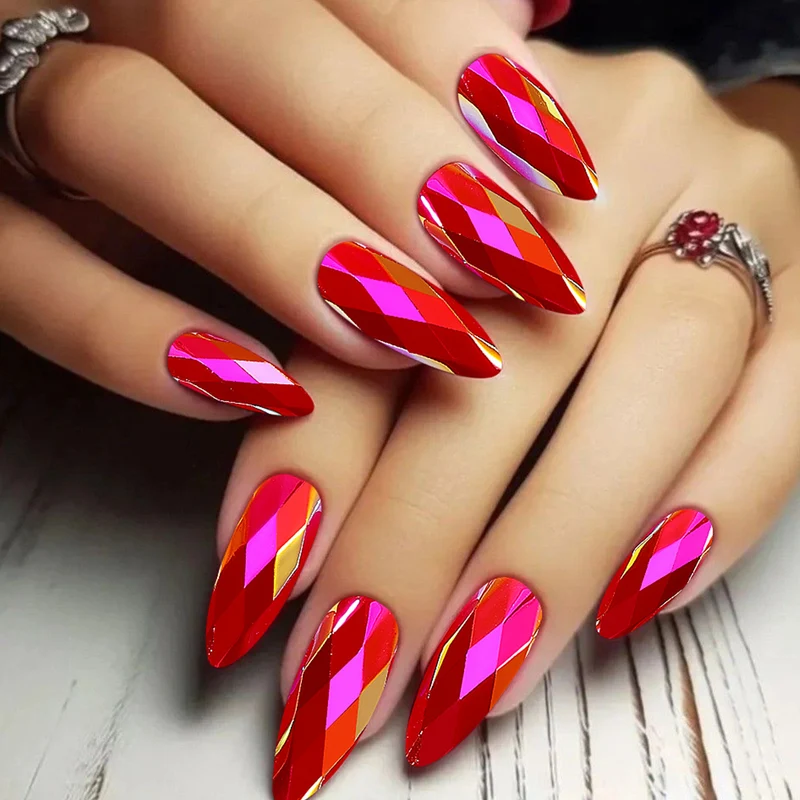 Artistic Faceted Nail Art Extensions Stornfield