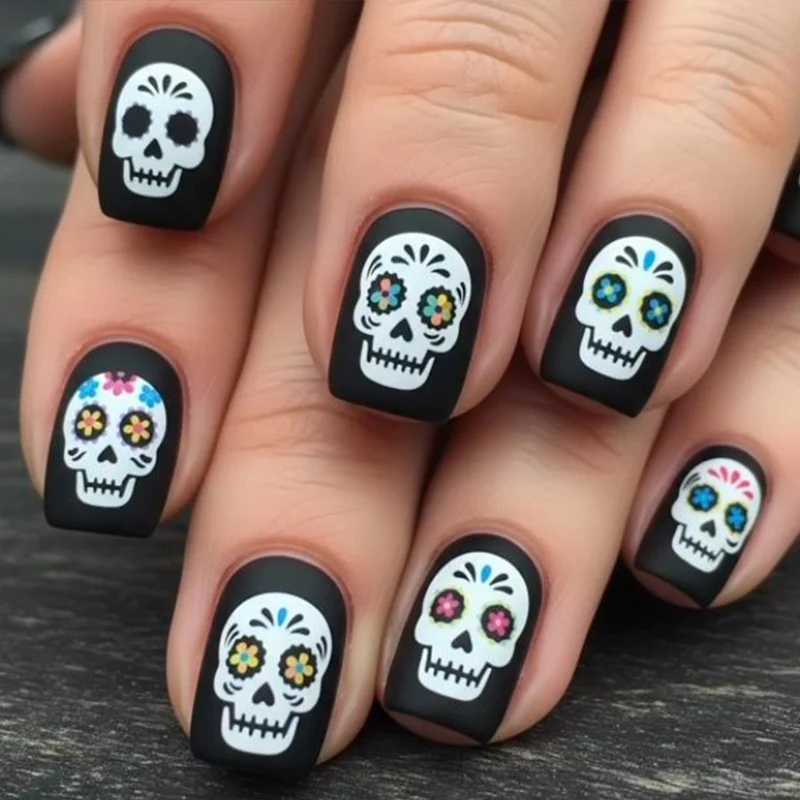 Artistic Skull Design Nail Art Stornfield