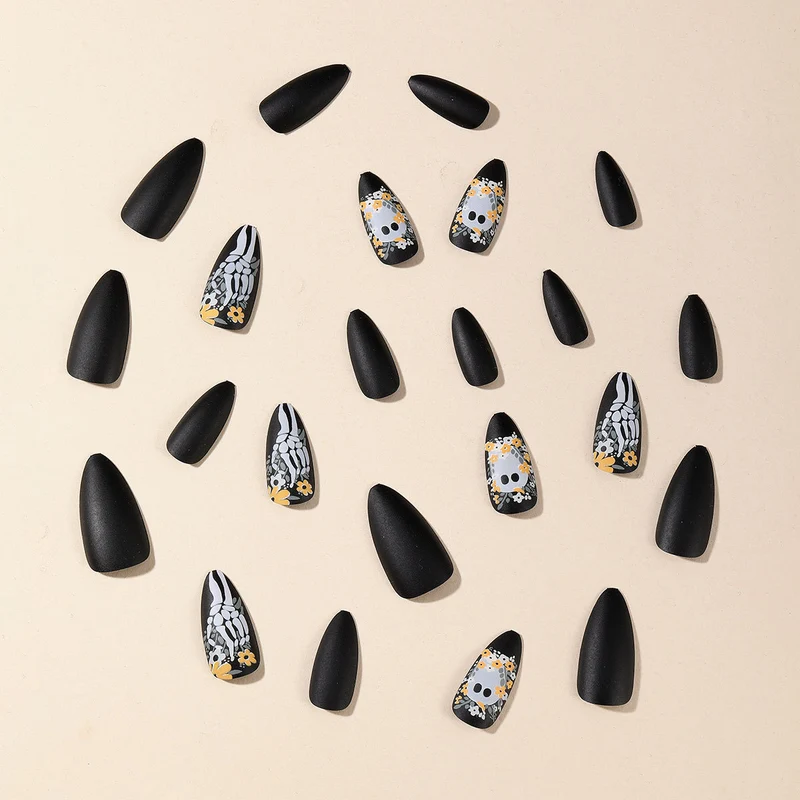 Artistic Skeleton-Themed Nail Art Stornfield