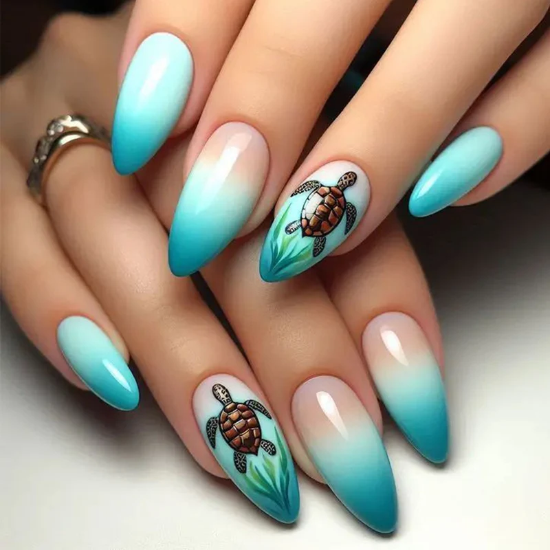Artistic Sea Turtle Nail Art Stornfield