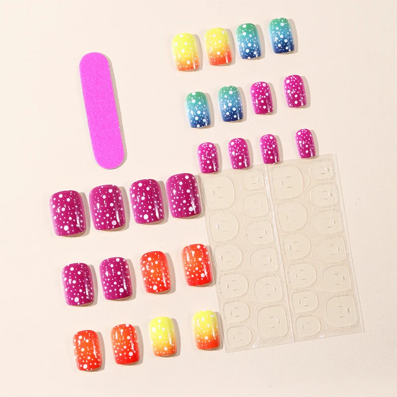 Artistic Rainbow Gradient Nail Art Extensions Stornfield