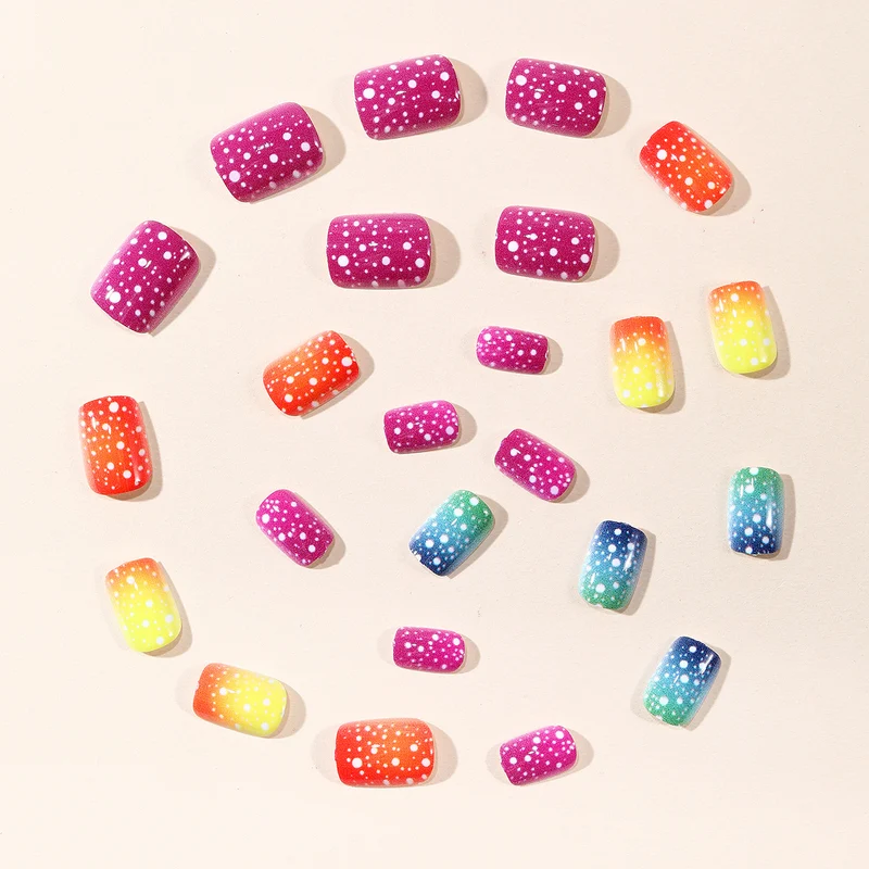 Artistic Rainbow Gradient Nail Art Extensions Stornfield
