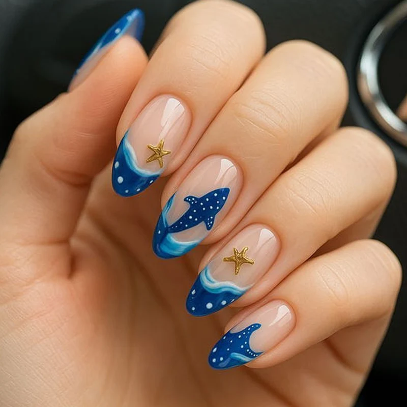 Artistic Ocean-Inspired Stiletto Nail Art Stornfield