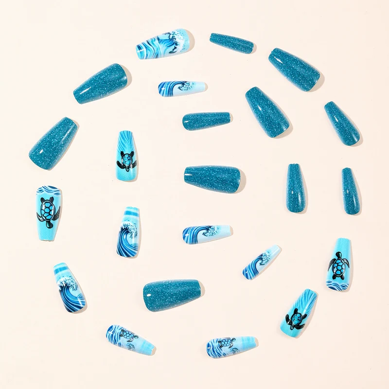 Artistic Ocean-Inspired Nail Art Extensions Stornfield
