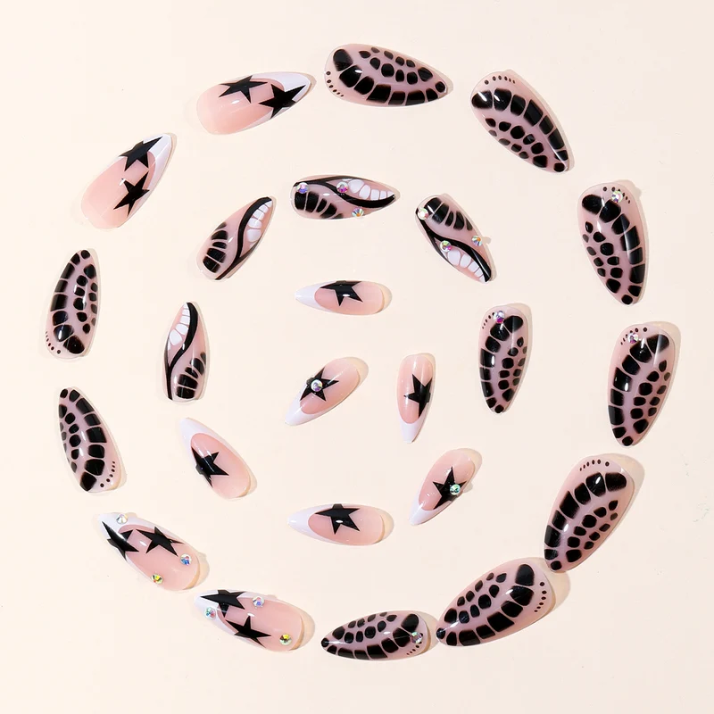 Artistic Nail Art Set with Unique Patterns Stornfield