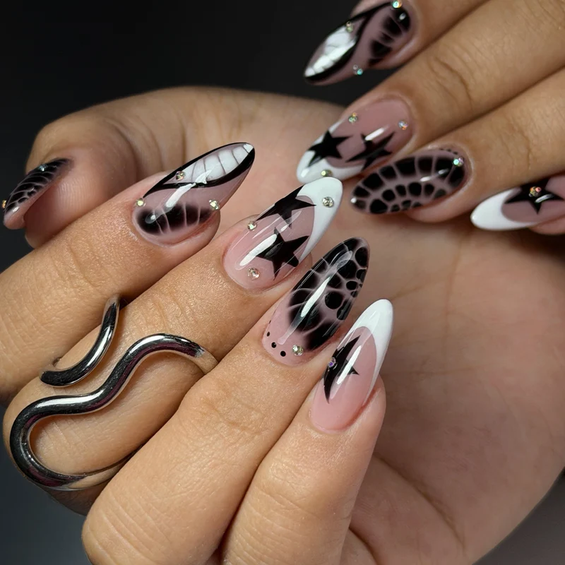 Artistic Nail Art Set with Unique Patterns Stornfield