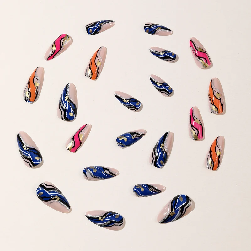 Artistic Marble Nail Art Extensions Stornfield