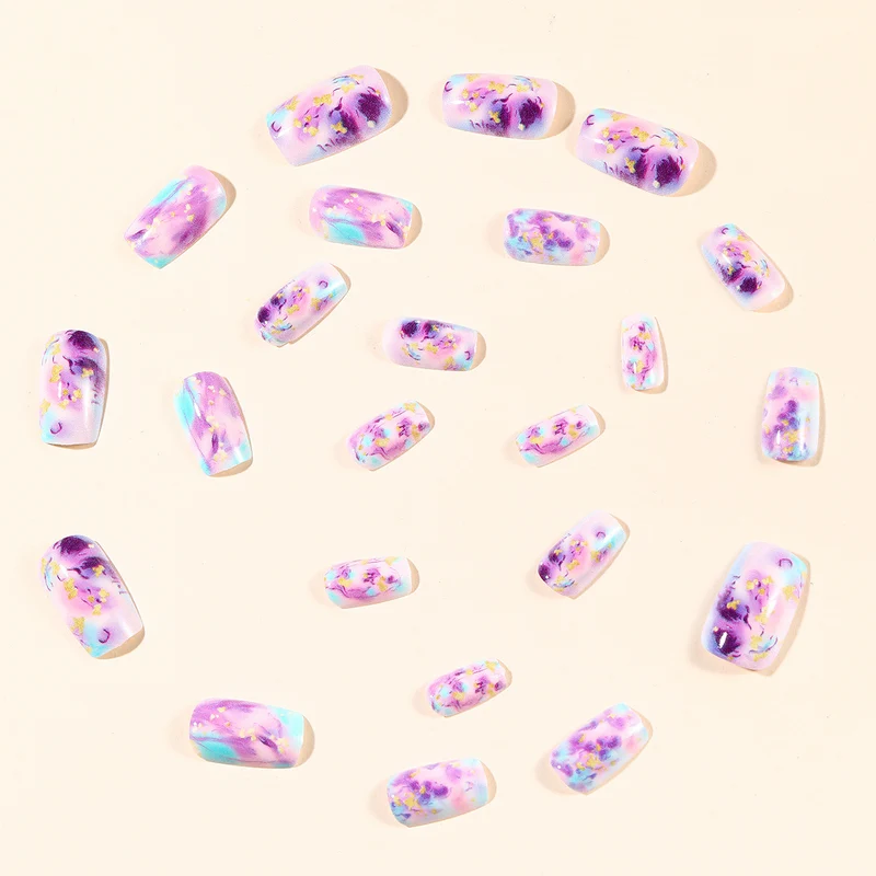 Artistic Marble Effect Nail Art Extensions Stornfield