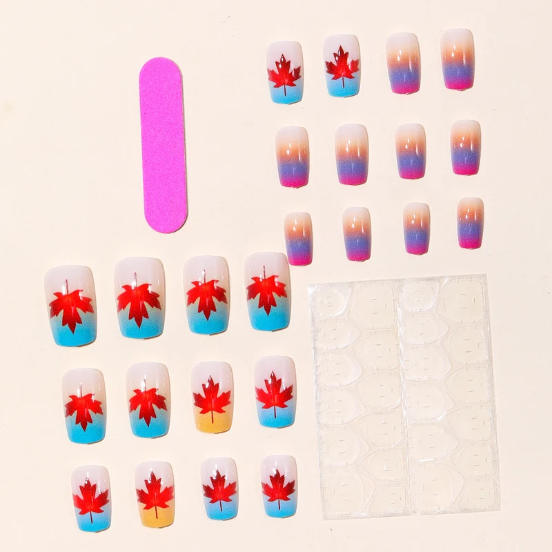 Artistic Maple Leaf Gradient Nail Art Stornfield