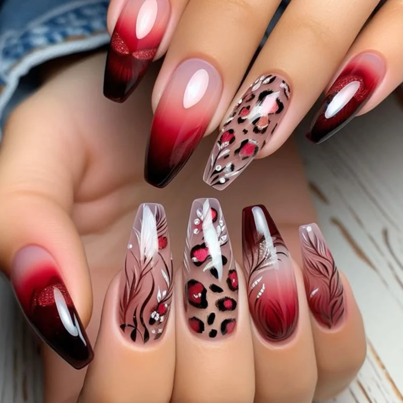 Artistic Long Stiletto Nail Art Extensions Stornfield