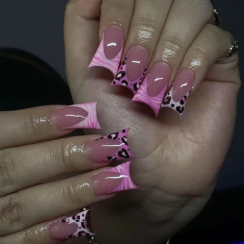Artistic Leopard Print Stiletto Nail Extensions Stornfield