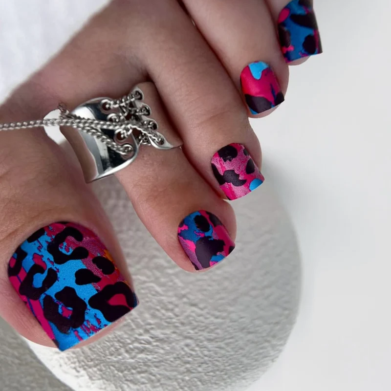 Artistic Leopard Print Nail Art Extensions Stornfield