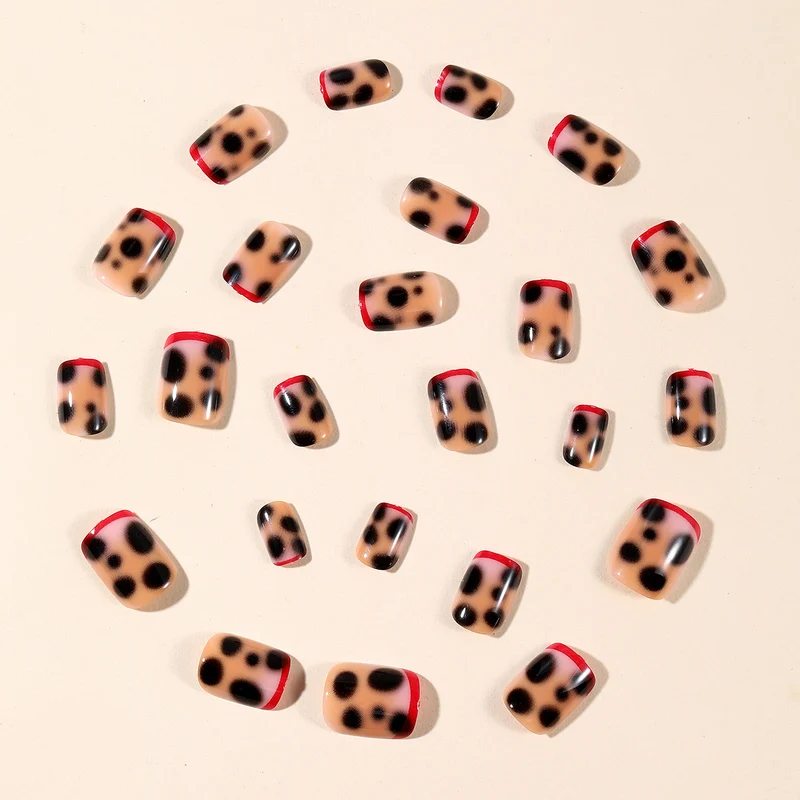 Artistic Leopard Print Acrylic Nail Art Extensions Stornfield