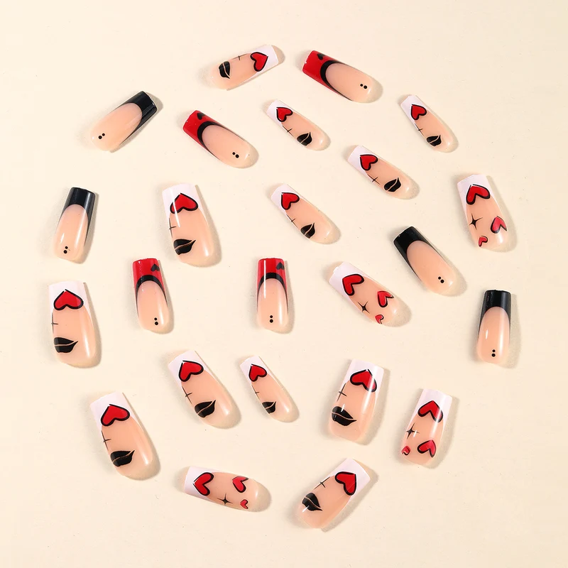 Artistic Heart-Accent Nail Art Extensions Stornfield