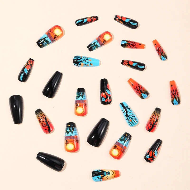 Artistic Halloween-Themed Nail Art Extensions Stornfield