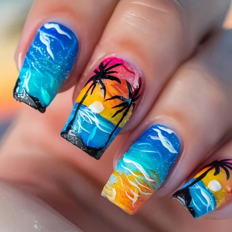 Coastal Sunset Nail Art Stornfield