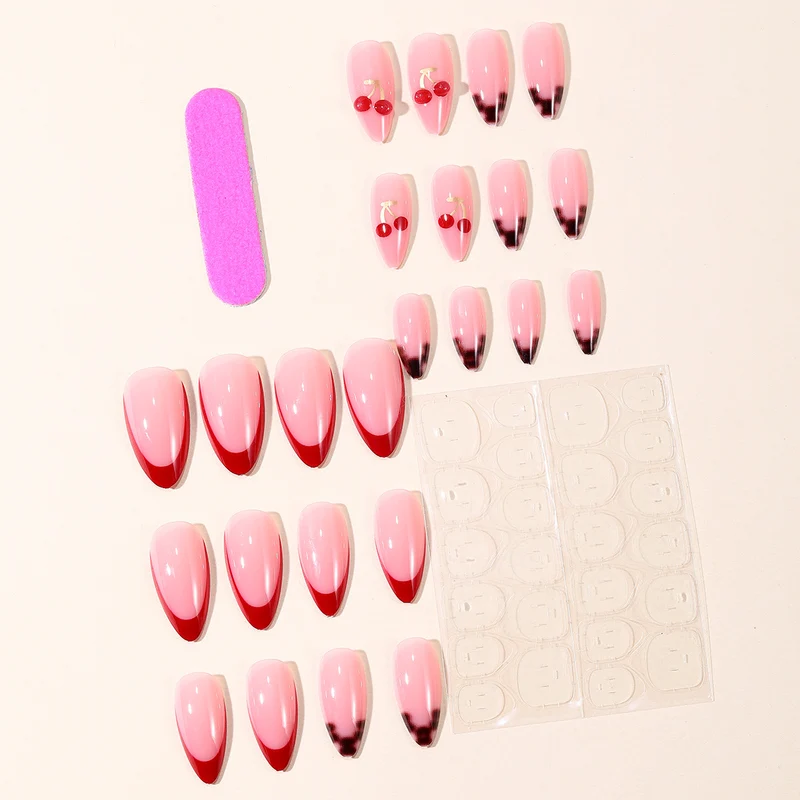 Chic Cherry Accent Nail Art Stornfield
