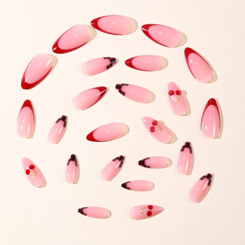 Chic Cherry Accent Nail Art Stornfield