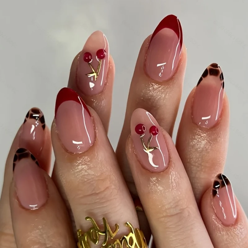 Chic Cherry Accent Nail Art Stornfield