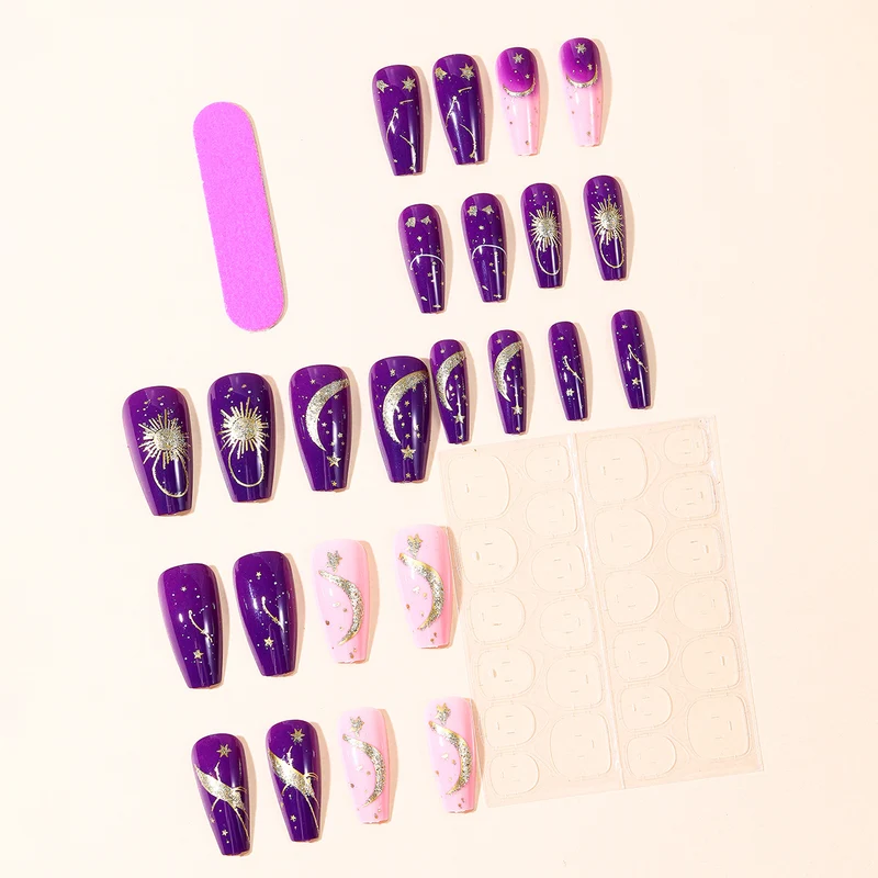 Celestial-Themed 3D Nail Art Extensions Stornfield