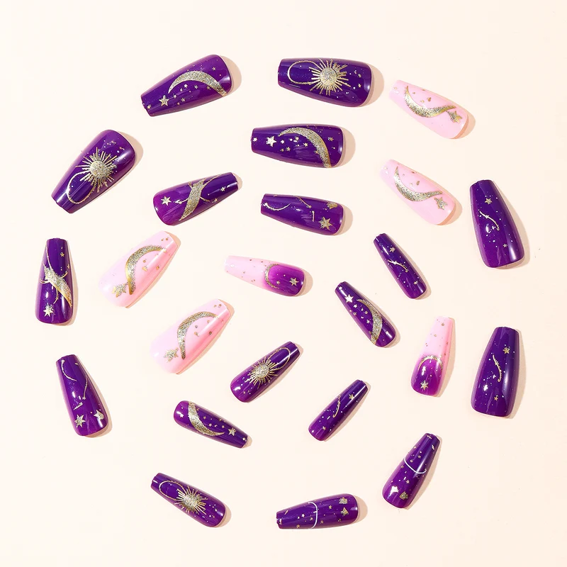 Celestial-Themed 3D Nail Art Extensions Stornfield