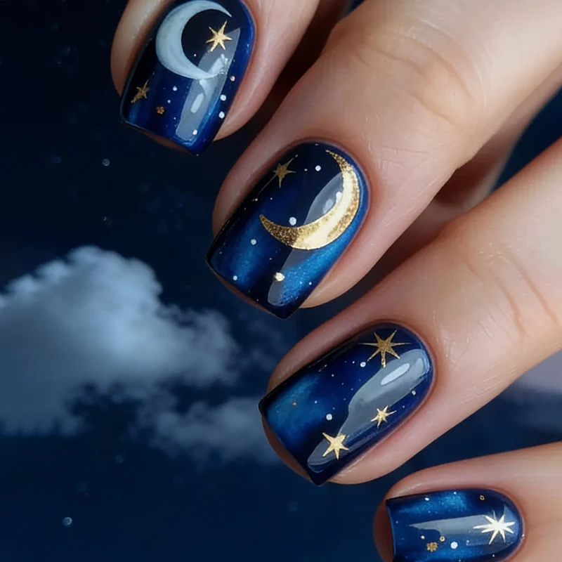 Celestial Night Sky Nail Art Extensions Stornfield