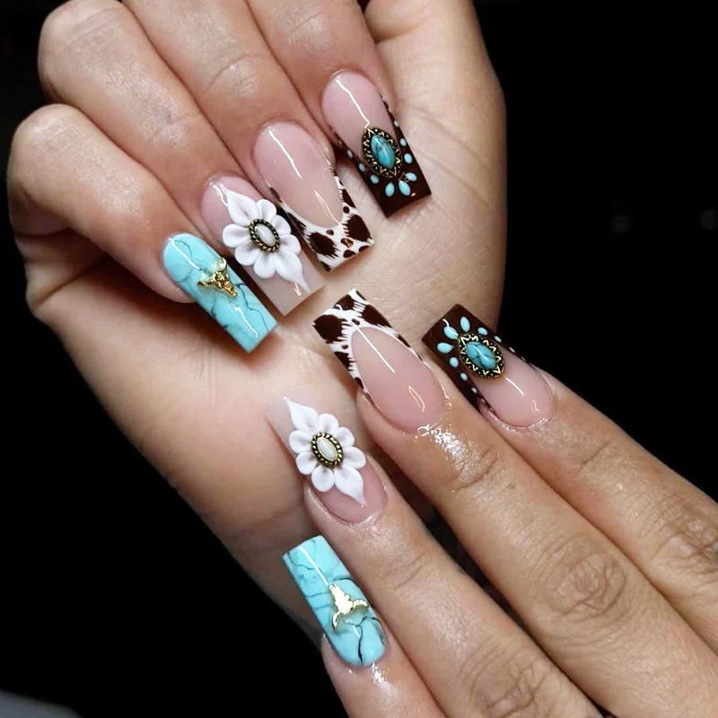 Bohemian Floral Nail Art Extensions Stornfield