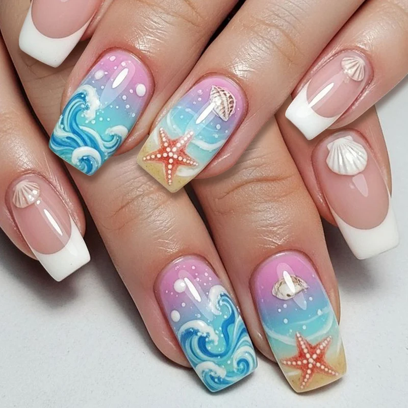 Beach-Inspired 3D Nail Art Set Stornfield